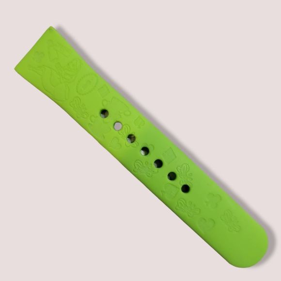 Galaxy Watch Laser Engraved Alice in Wonderland Lime Green Silicone Watchband - Picture 2 of 3